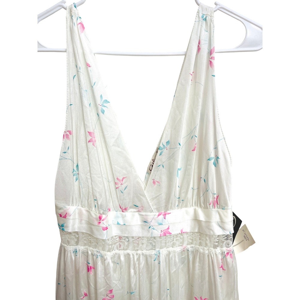 NWT Vintage 90s Gilead Cottagecore Dainty Floral White Maxi Dress Babydoll M